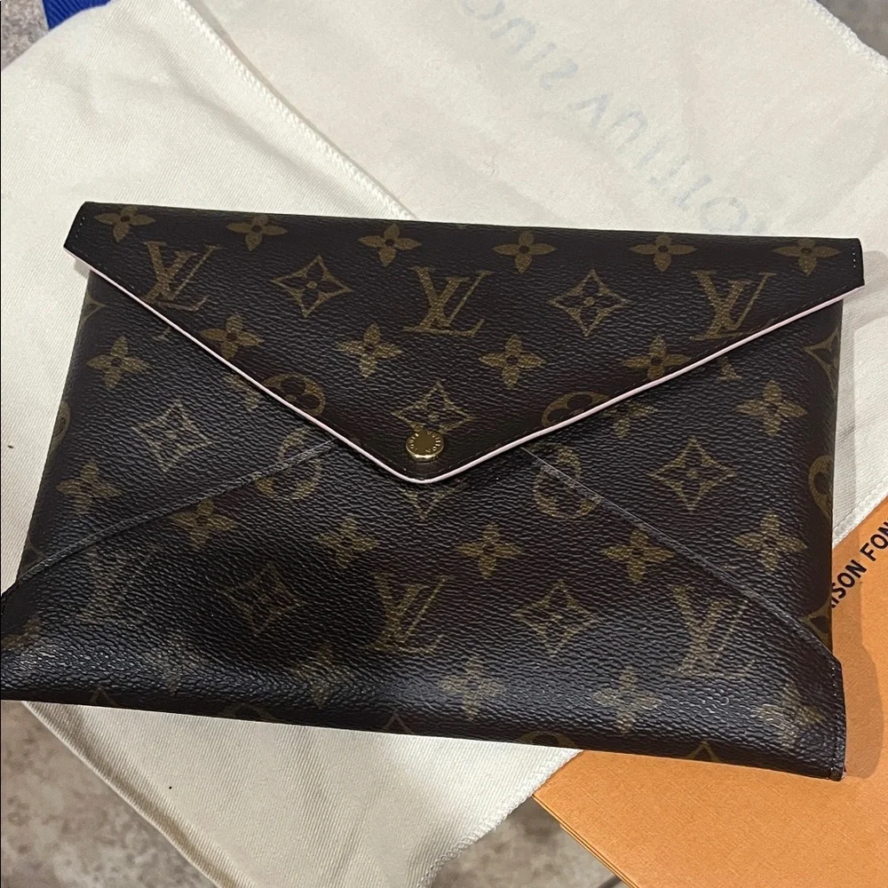 Louis Vuitton Monogram Envelope Clutch - Black and Brown Large Kiragami only - Picture 1 of 9